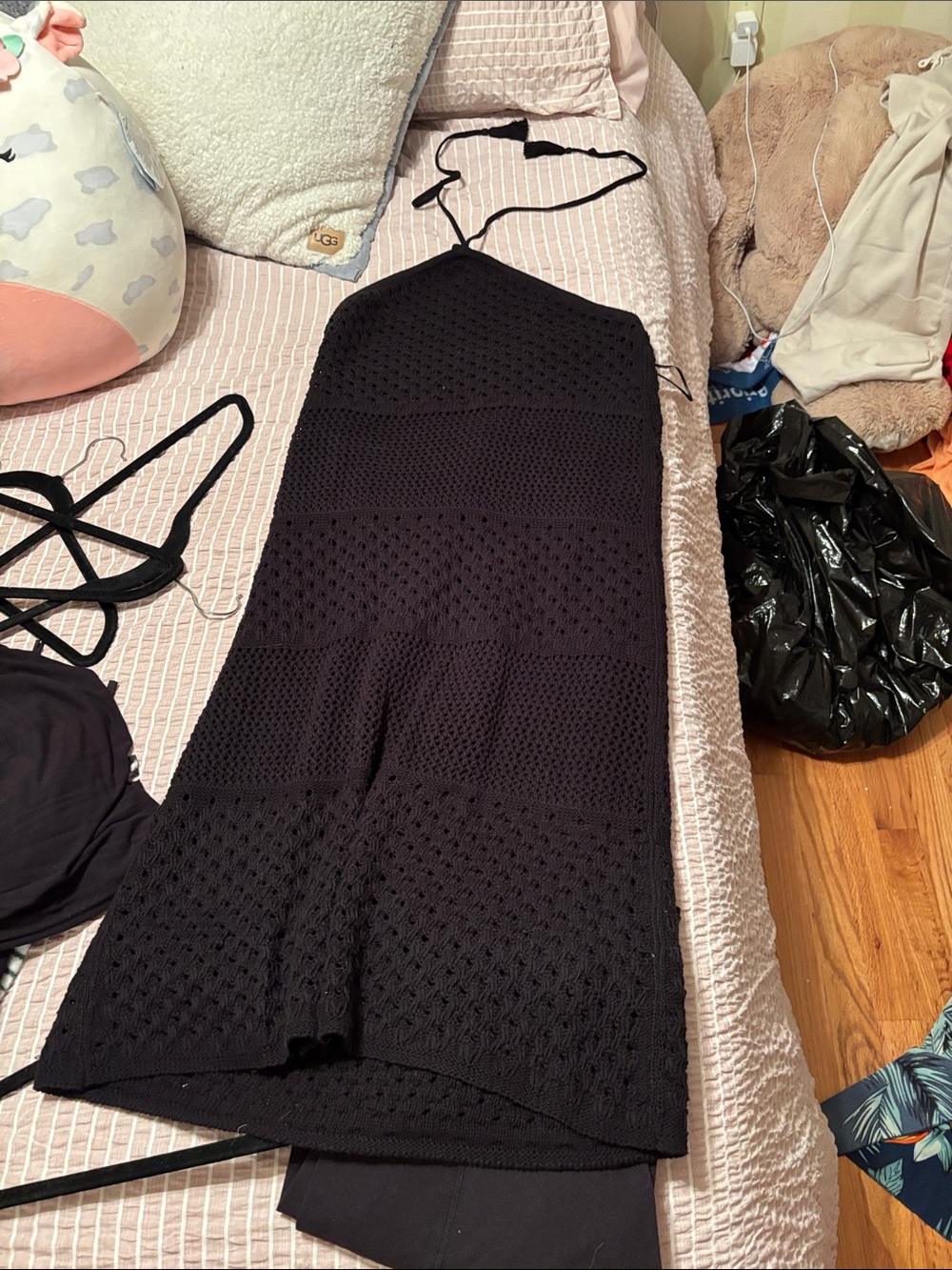 Old Navy Black Backless Knit Halter Dress